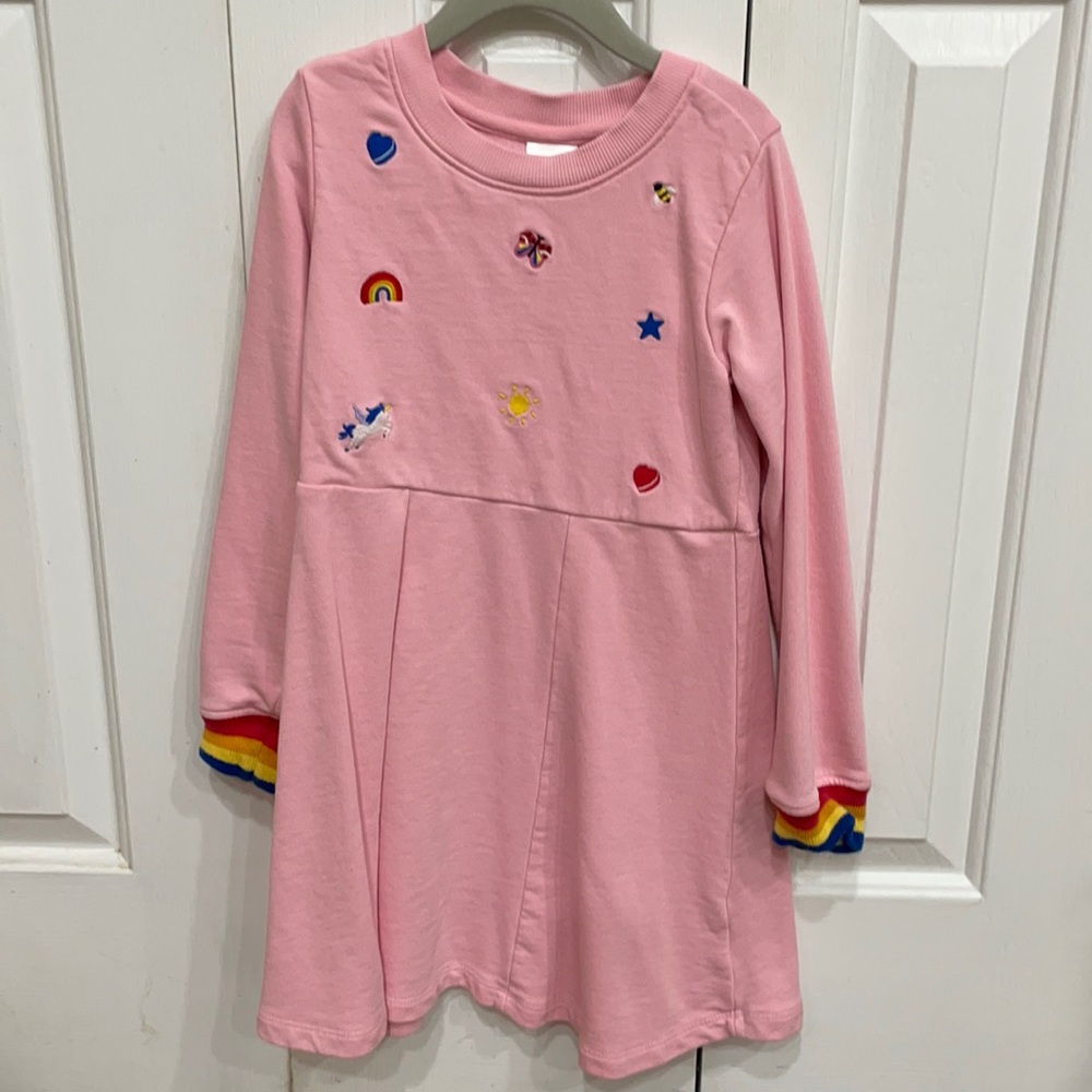 Hanna Andersson pink sweatshirt dress